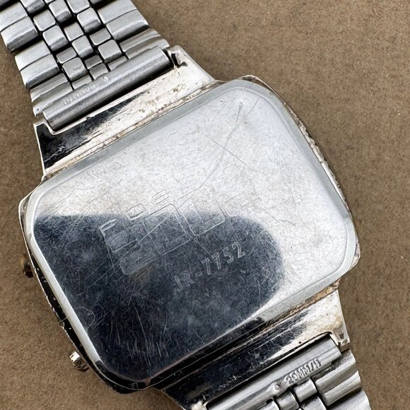 Vintage Fossil 2002 Stainless Steel Baby Blue Mineral Crystal - Picture 5 of 7